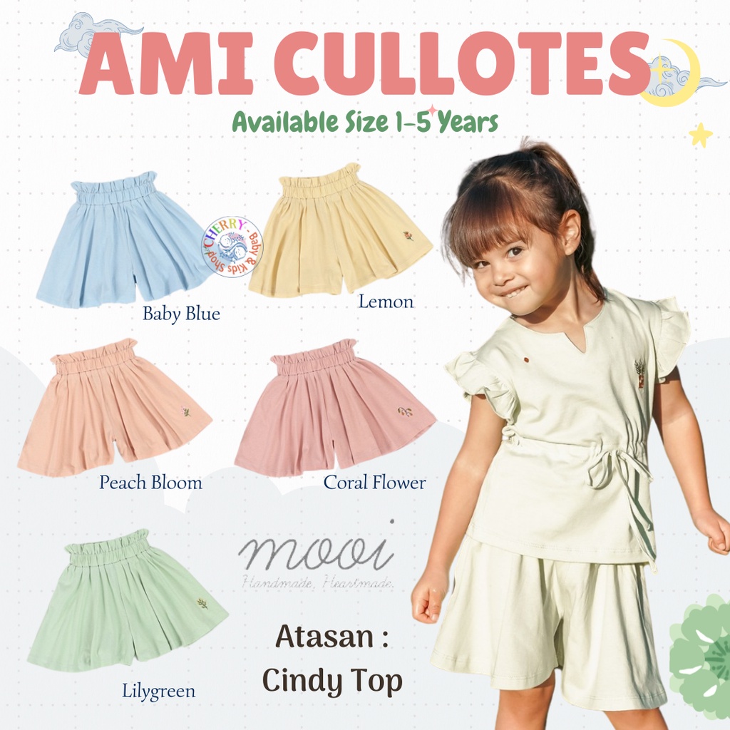 Mooi Ami Cullote 1-5 Tahun Celana Pendek Rumbai Fashion Anak Perempuan CBKS S23