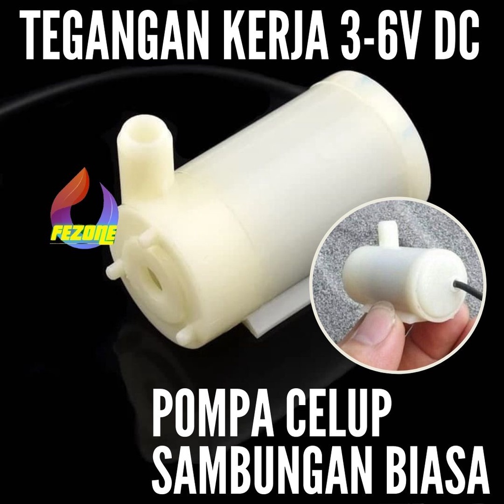 Pompa Air DC Celup Dorong Mini Micro Sambungan Biasa Submersible 3V 5V FEZONE