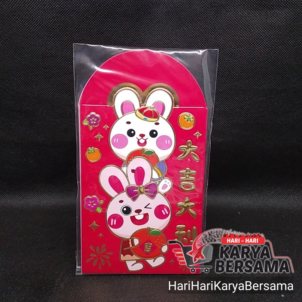 

ANG PAO AMPLOP IMLEK FANCY MOTIF KELINCI WARNA RANDOM 15CM X 8CM ISI 6'S
