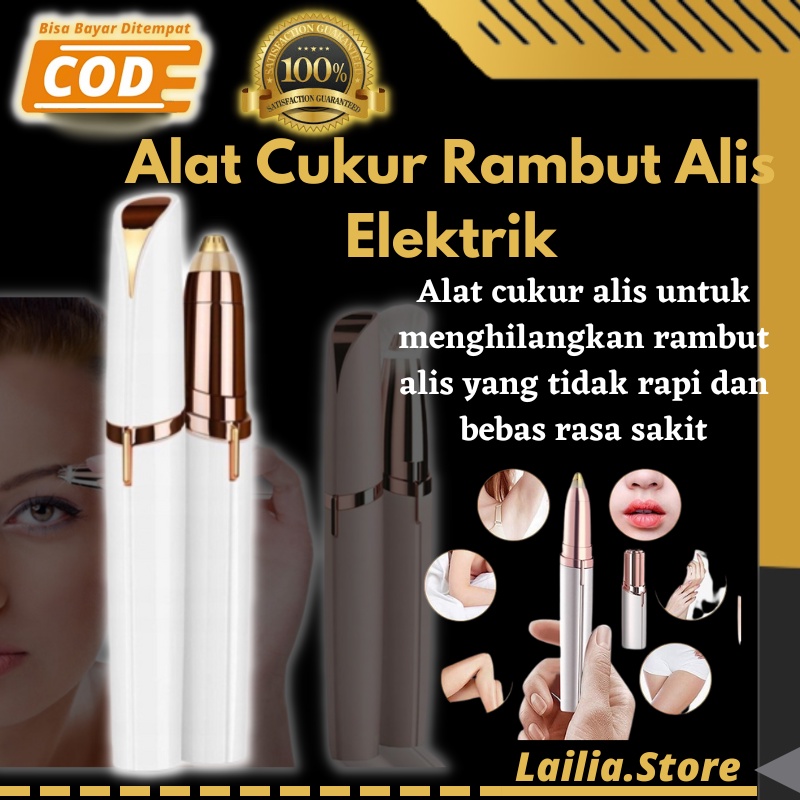 Alat Cukuran Pencukur Flawless Brows Cukuran Alis Elektrik Tanpa Rasa Sakit Eyebrow Hair Trimmer Cukur Alis L.S