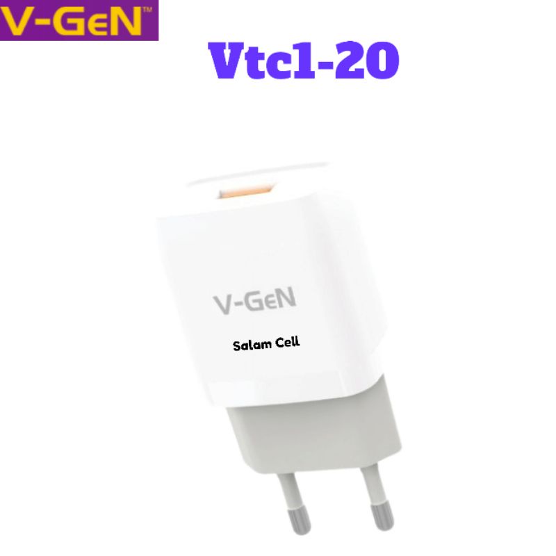 Charger V-GeN Vtc1-20 Cocok Untuk Semua Type Hp Original Vgen Garansi Resmi