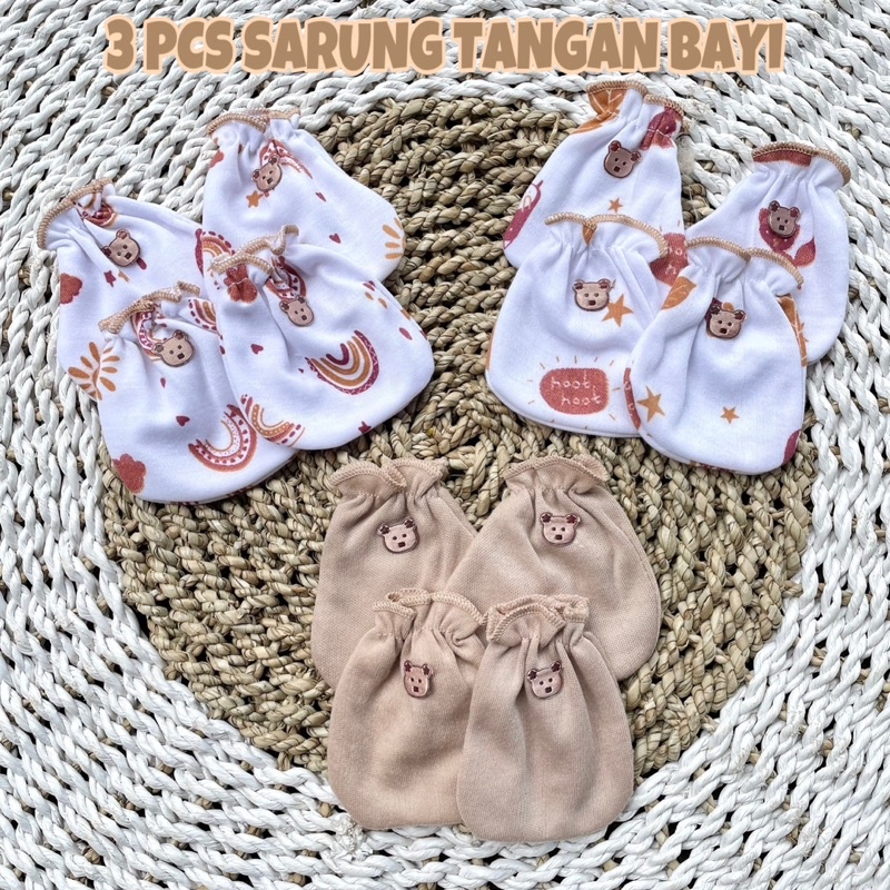 3Pcs Sarung Tangan Sarung Kaki Pelindung tangan bayi sarung kaki bayi sarung tangan bayi sartaki bayi kualitas premium Sarung Tangan Bayi Baru Lahir SNI DNW BABY