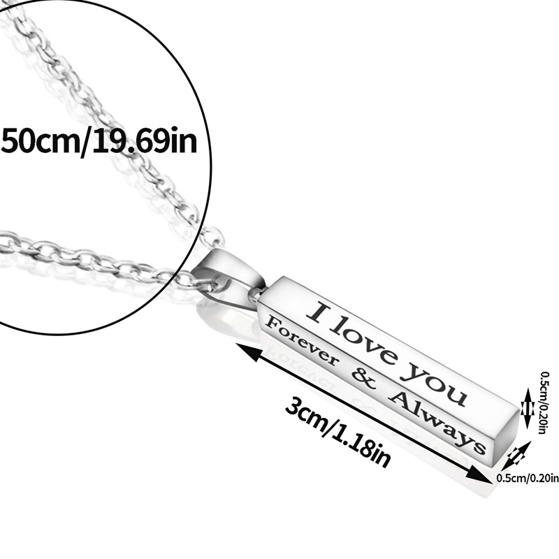 Kreatif Anti Karat Cinta Berharap Kolom Liontin Kalung Indah Pasangan Pesta Perhiasan Aksesoris Pria Hadiah Anniversary