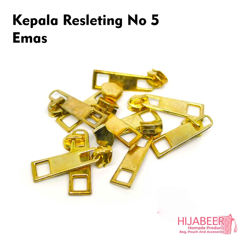 Kepala Resleting Tebal (10pcs) - Gagang Kotak No 5