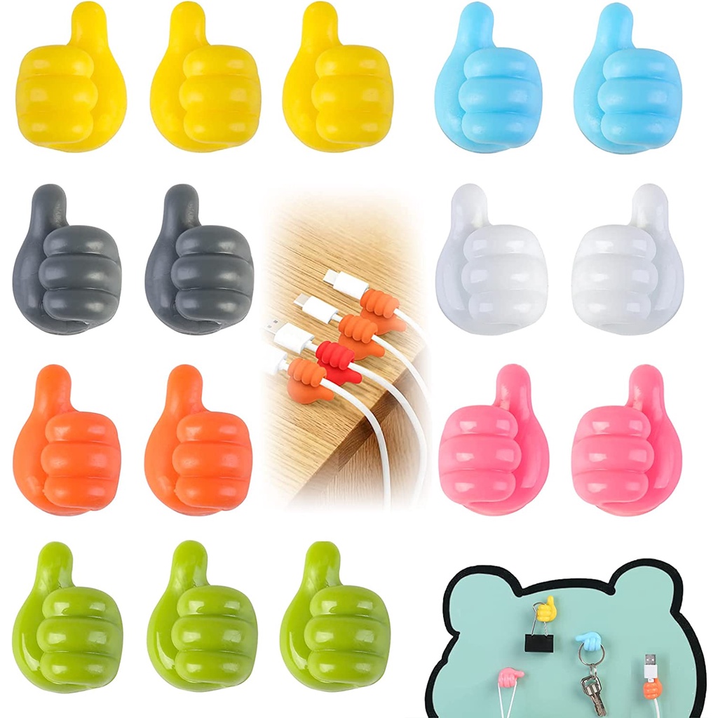 Klip Holder Organizer Kabel Multifungsi Kait Jempol Kawat Kait Dinding Gantungan Penyimpanan Tempat Kabel Earphone Mouse Mobil Rumah