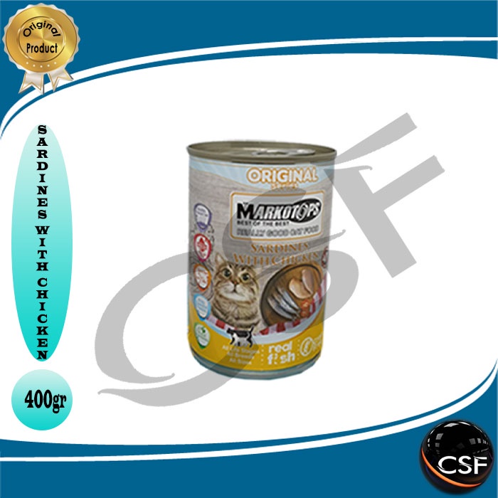 Markotops Kaleng 400gr Makanan Kucing with Goat Milk 1DUS ( GRAB GOSEND )