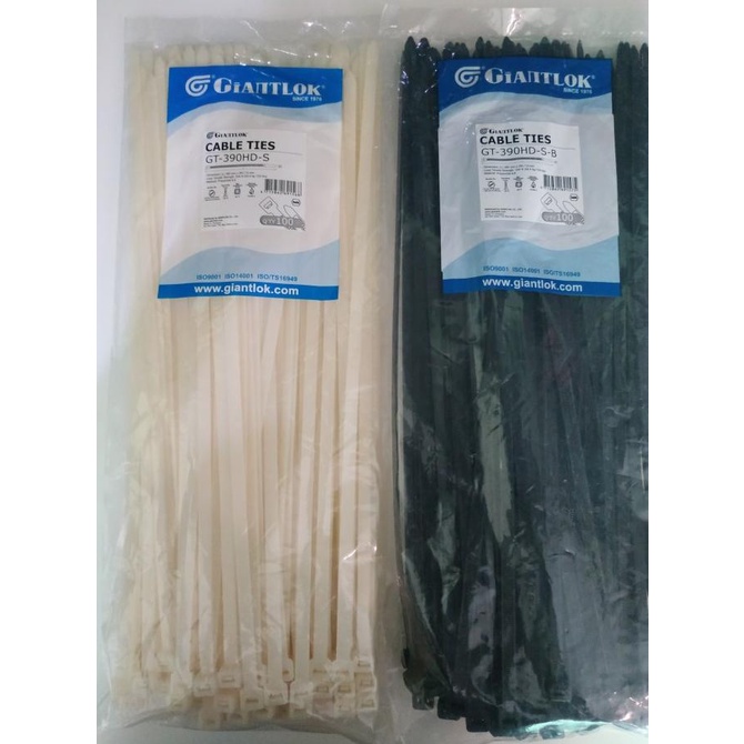 

PREMIUM Cable Ties GIANTLOK GT-390-HDS (lebar 7,6mm) kemasan 100pc/pak