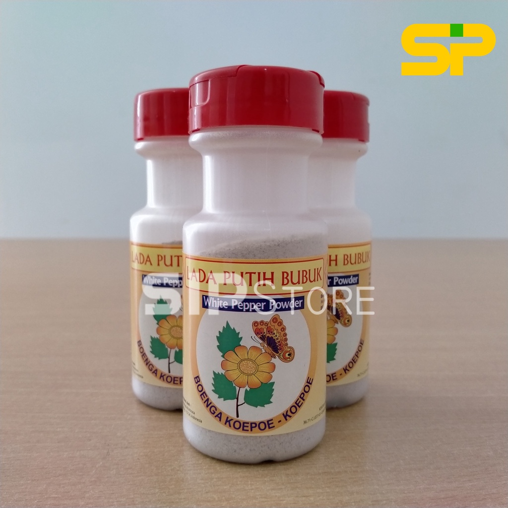 LADA PUTIH BUBUK 85gr Boenga Koepoe Koepoe / White Pepper Powder / Rempah Lada Putih Bubuk 85 gr