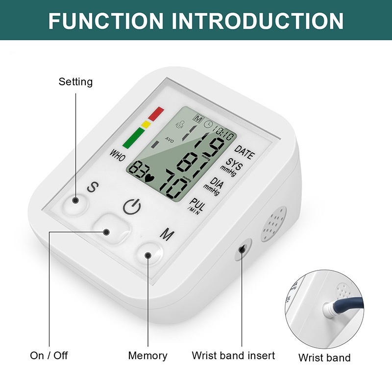 Alat Cek Pengukur Tekanan Tensimeter Digital Alat Pengukur Tekanan Tensi Darah Blood Pressure Otomatis Dengan Monitor LCD