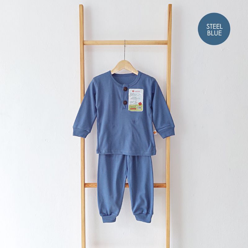 kabochan Leon set panjang eart colors- setelan panjang bayi unisex motif cellestial polos bahan soft katun size S.M.L.2L.XL / PIAYAMA ANAK CEWE COWO LENGAN PANJANG CELANA PANJANG LEON SET KABOCHAN TERBARU