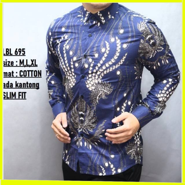 KEMEJA BATIK PRIA SLIM FIT ORIGINAL LUIGIBATANI HEM BATIK PRIA LBL695 PREMIUM KEMEJA BLD JAKARTA