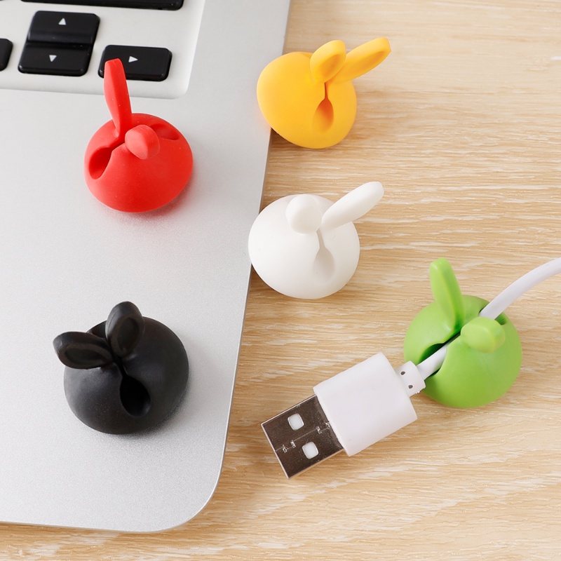 [Hot Sale] Silicone Cable Holder Winders/Klip Kabel Kantor Desktop Organizer/USB Charger Self-Adhesive Hub Clip/Aksesoris Interior Otomatis