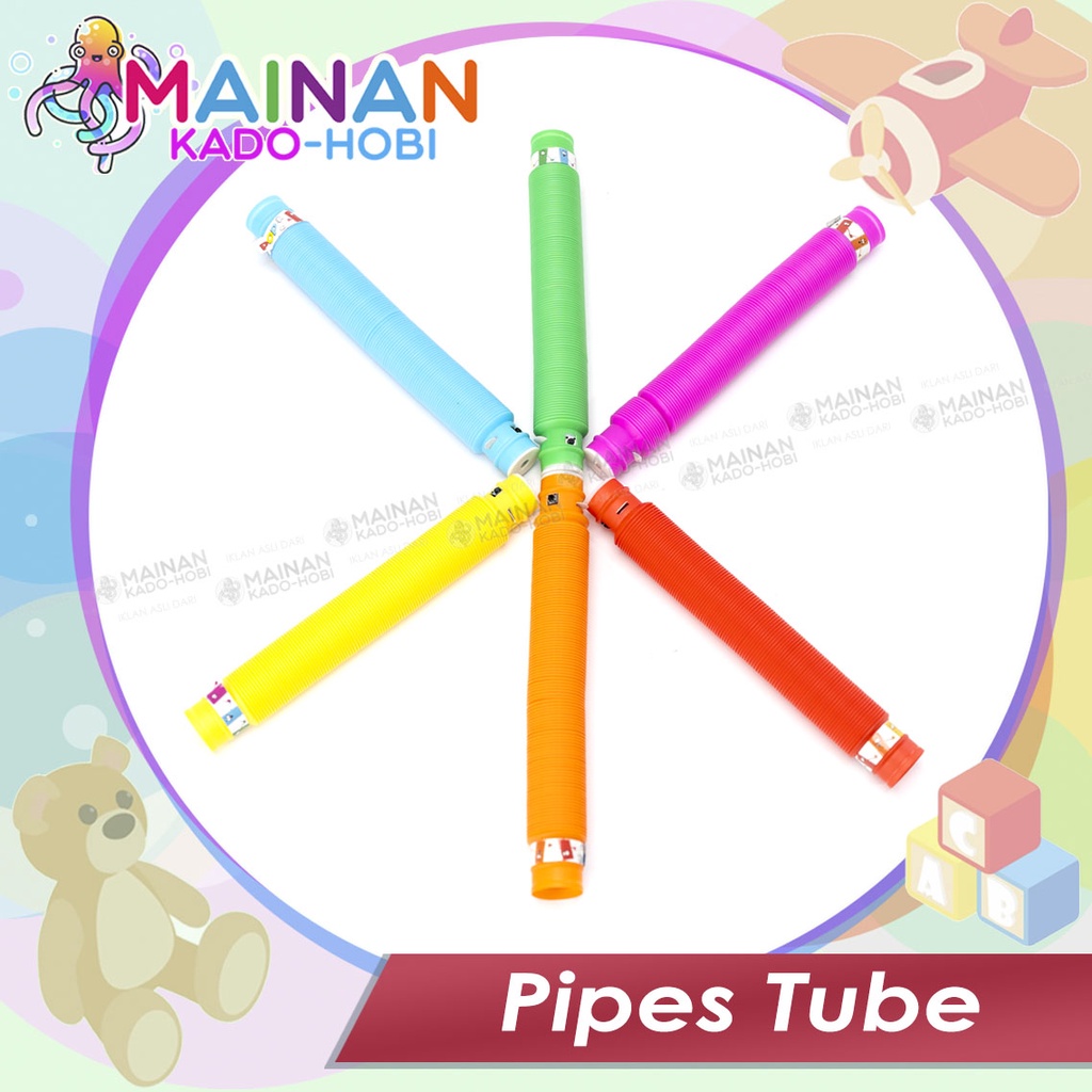 MAINAN ANAK EDUKASI TABUNG STIK PIPA LAMPU LIGHT UP POP PIPES TUBE