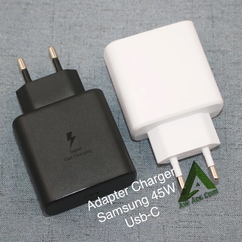 Kepala Charger/Batok Charger Samsung Usb C 45W Super Fast Charge S20/S21 FE/Note 10/A33/A53/A52/A53/A72/A72