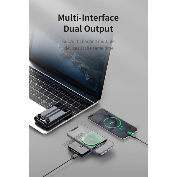 RECCI RPB-P18 10000mAh Powerbank - PD 20W and Wireless Charging 15W