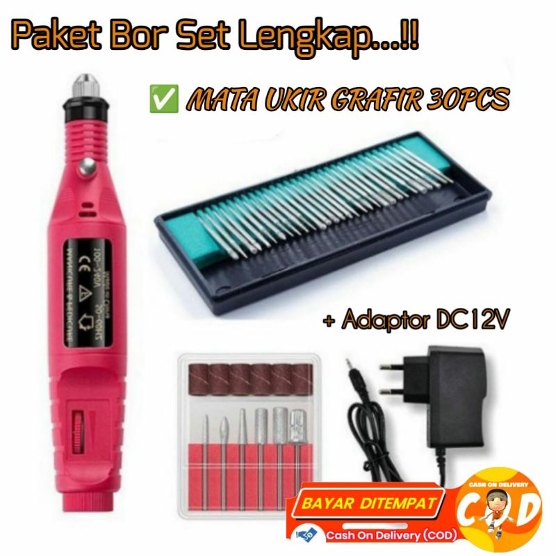 Mesin bor Gerinda mini Alat ukir grafir bor ukir mini Mata bor ukir grafir  poles Bor mini gerinda M