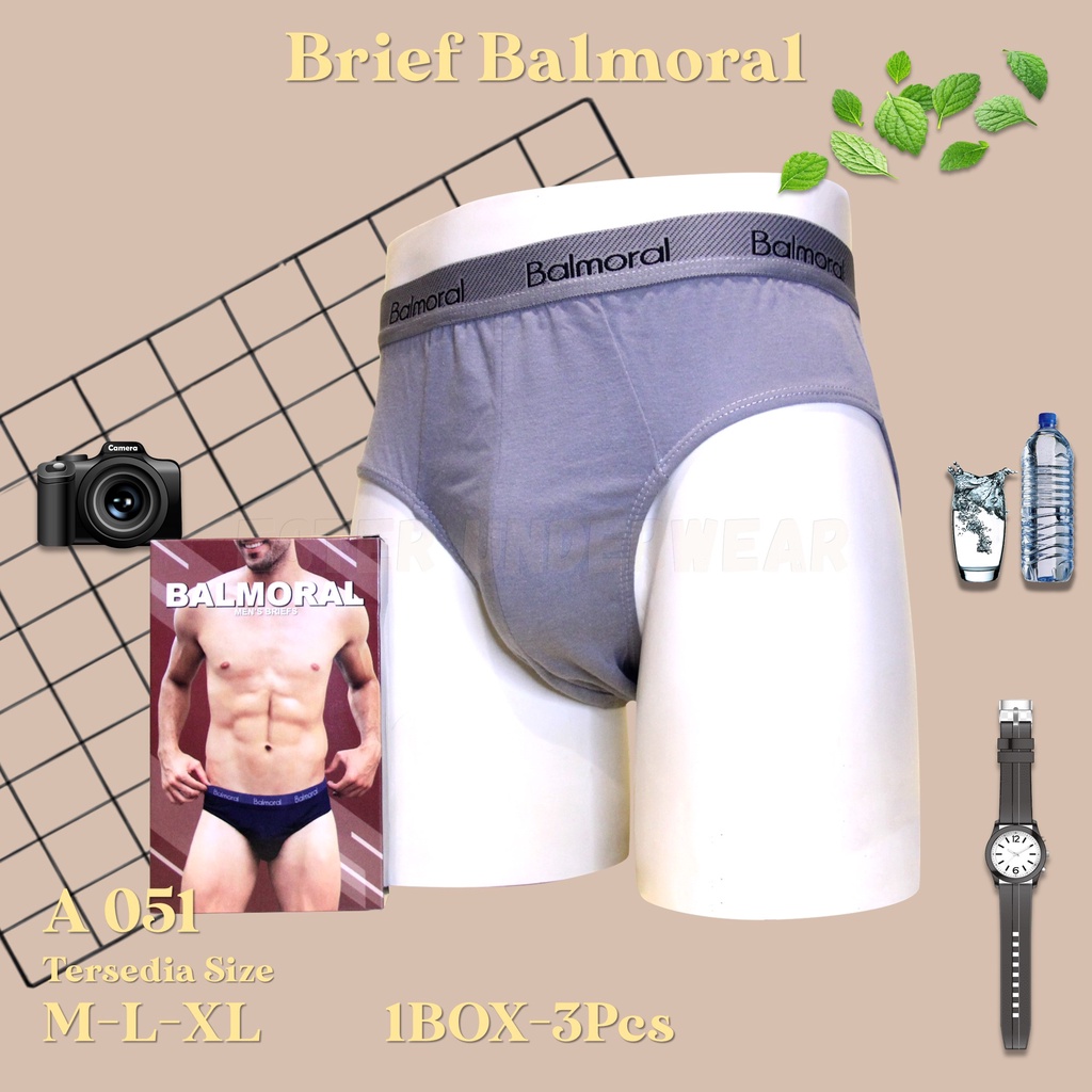 Celana Dalam Pria Brief Balmoral CD A 051 Isi 3Pcs/Pack Size M-L-XL