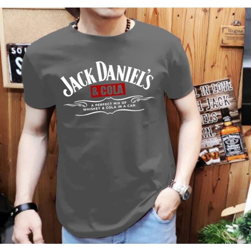 Kaos Distro Pria Jack and cola T shirt Cowok Kaos Oblong Baju Pria Dewasa Lengan Pendek