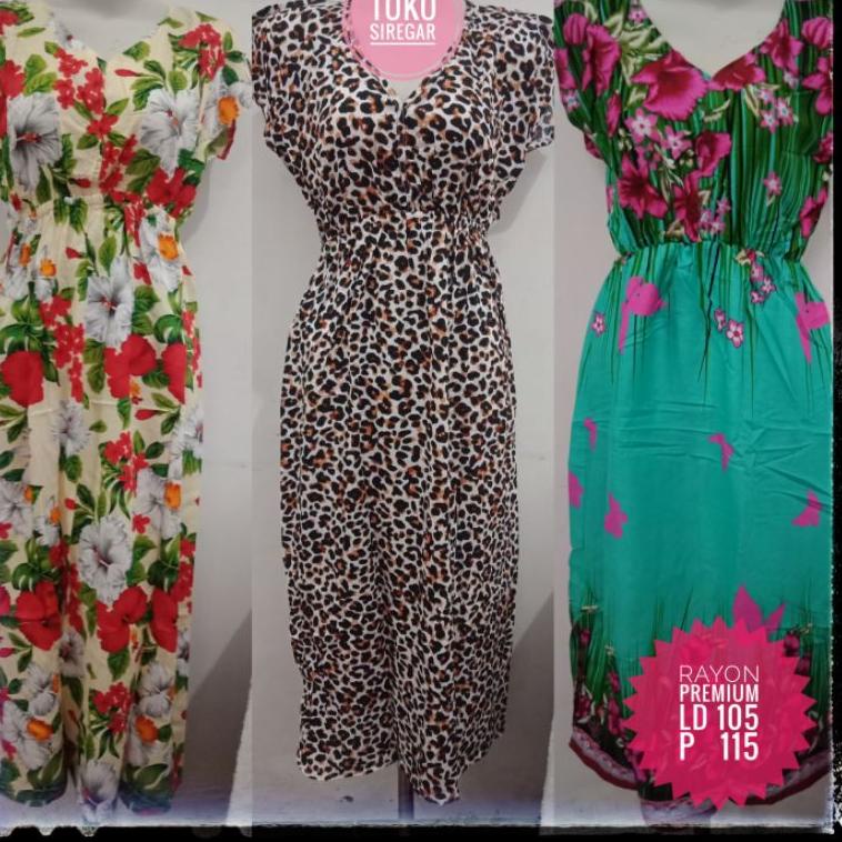 DASTER BALI MANOHARA MURAH MOTIF AKAR TIE DYE PANJANG BAJU TIDUR KEKINIAN BAHAN RAYON UK XL LD 105 [