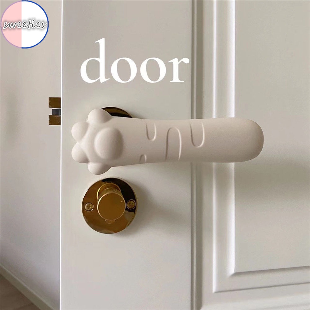 Rumah Kartun Lucu Anak-Anak anti-Tabrakan anti-Stabrakan anti-Statis Silikon Gagang Pintu Pelindung Lengan Bantal doorknob gloves