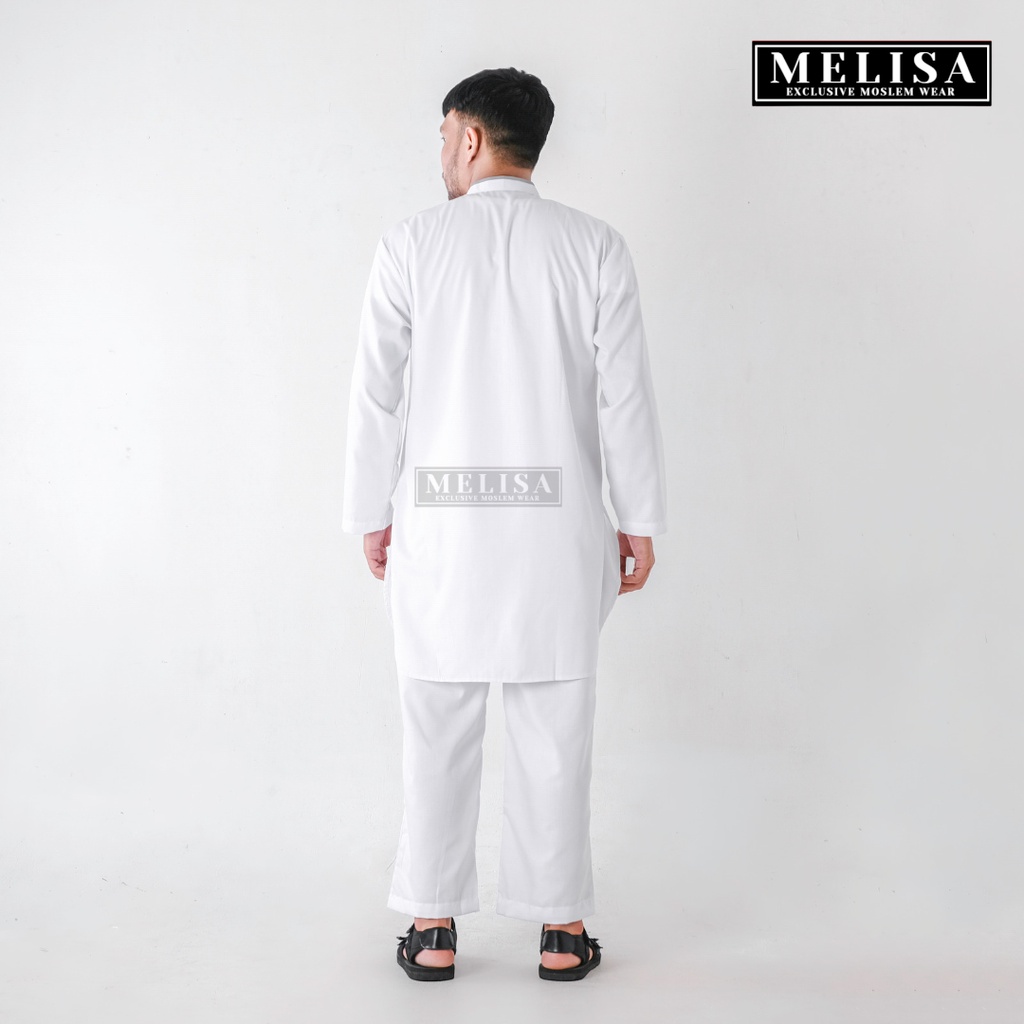 Baju Koko Pria Setelan Kurta Pakistan Dewasa Lengan Panjang Bahan Katun Toyobo Warna Putih