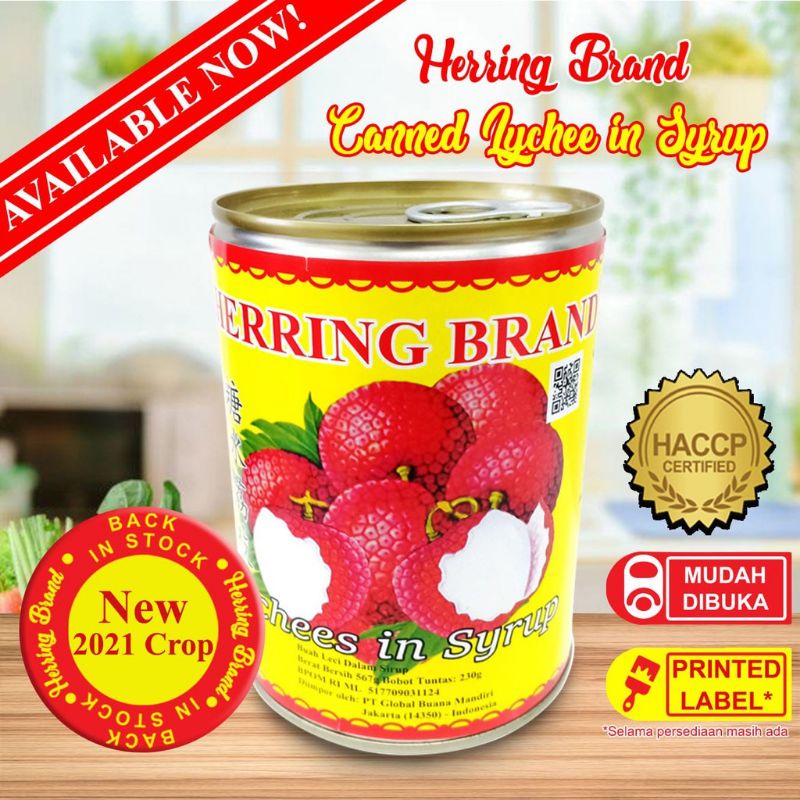

LE leici kaleng Herring Brand Canned Lychee in Syrup