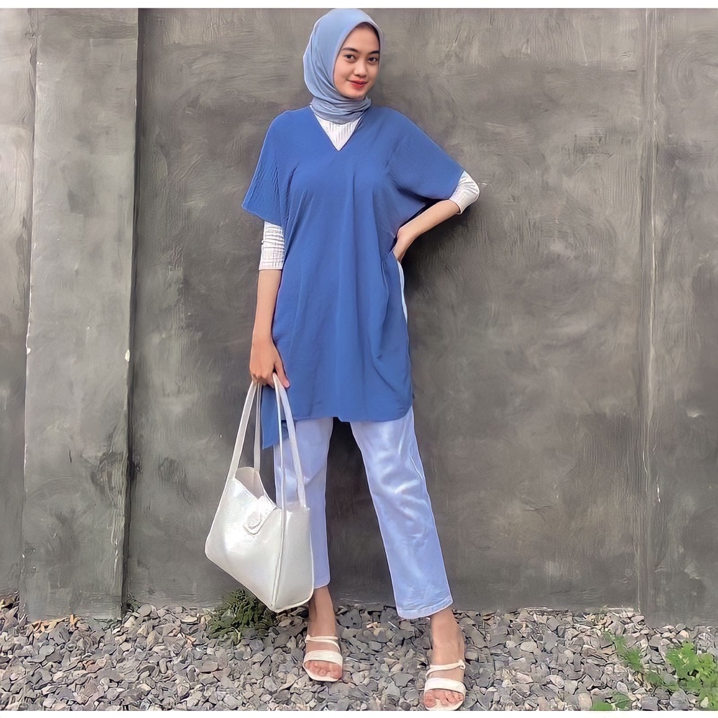 Long Square Nagita Crinkle Aiflow / Baju Atasan Wanita