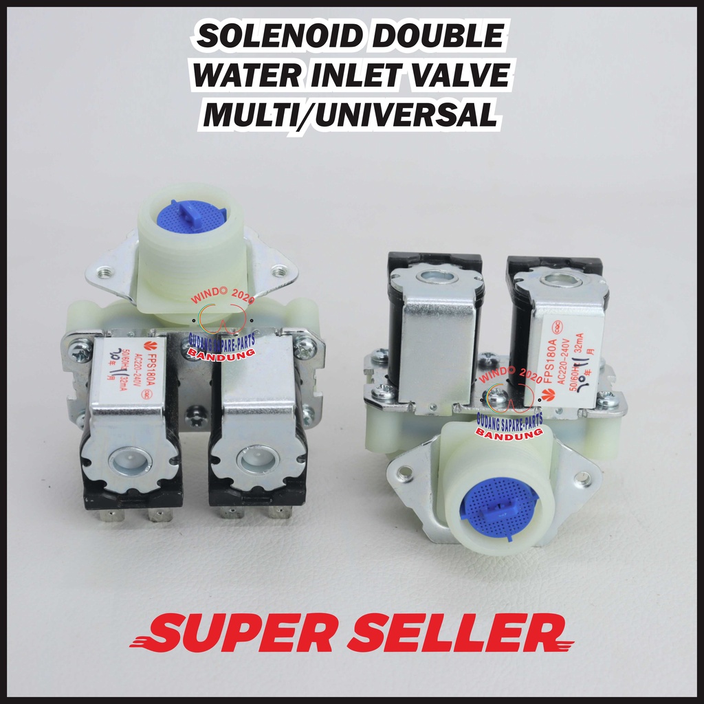 SLONOID DOUBLE MESIN CUCI | WATER INLET | OTOMATIS AIR MESIN CUCI | SOLENOID VALVE DOUBLE