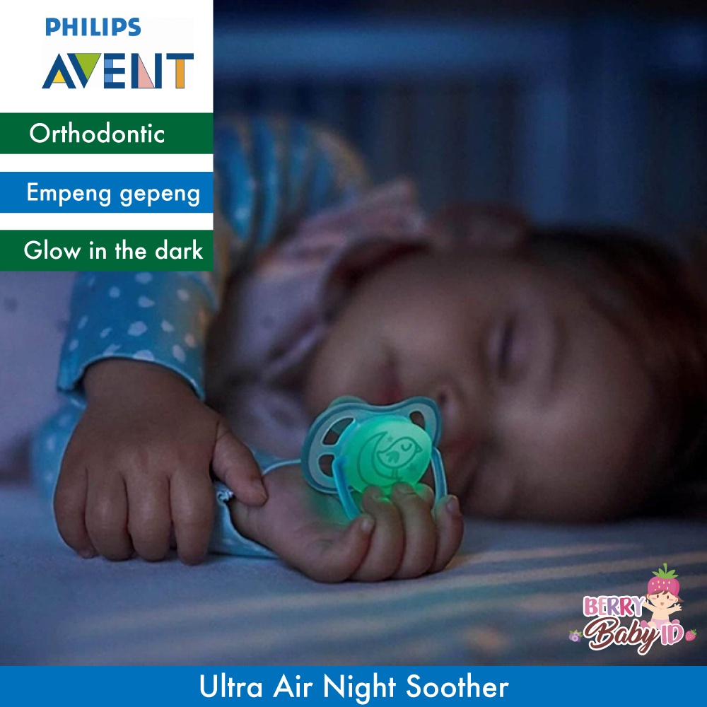 Philips Avent Ultra Air Night Soother 6-18m Pacifier Empeng Bayi Berry Mart