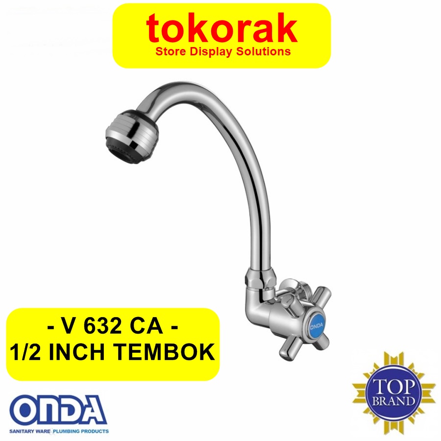 KRAN DAPUR ONDA V 632 CA 1/2&quot; KERAN AIR ANGSA TEMBOK CUCI PIRING