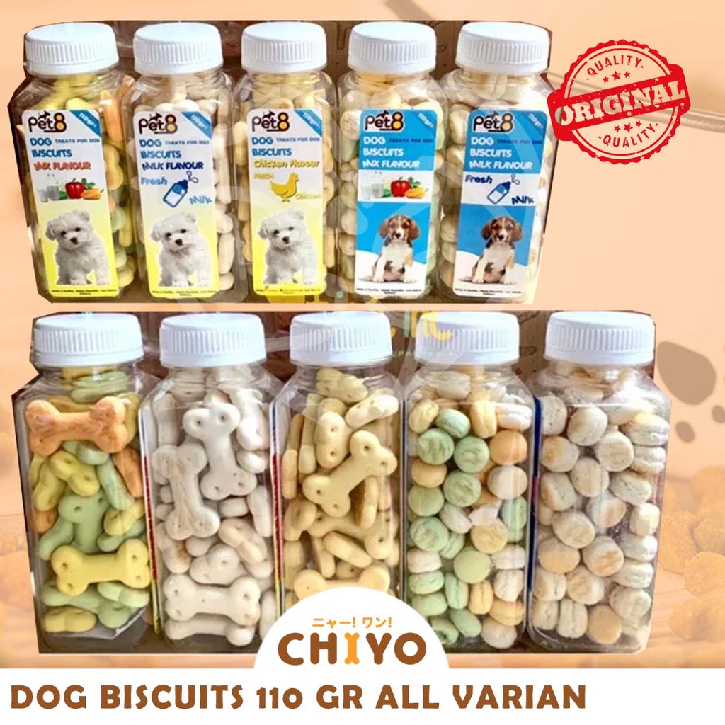 PET 8 DOG BISCUITS ALL VARIANT 110GR - SNACK ANJING