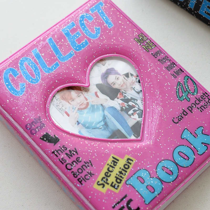 Album Foto Glitter 3 Inch 36 Slot 18 halaman untuk Pemegang Foto Idola Ins Photocards Storage Collection Book