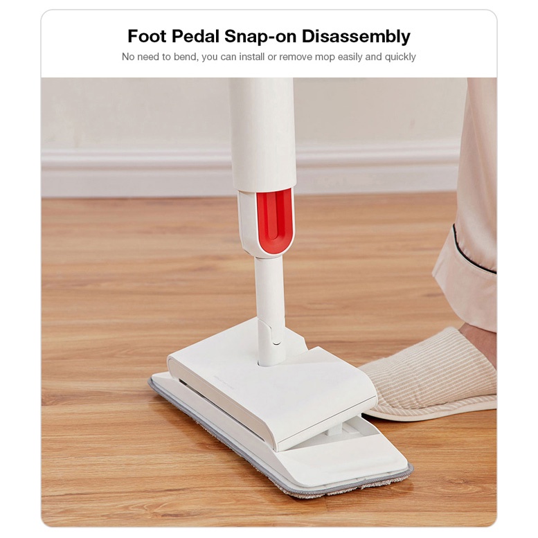 Derma Water Spray Mop Sweeper Sapu Pel 2 in 1 - DEM-TB900 - White - XOHX31WH