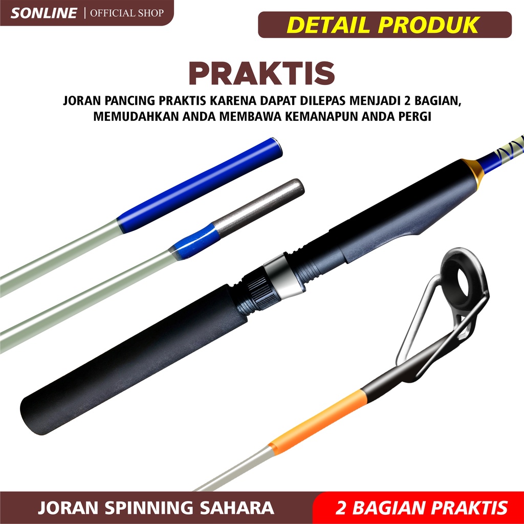 SONLINE- Joran Pancing Model Transparan 1.00m - 1.50m Joran Pancing Bahan Fiber Solid Cocok buat Udang Super Lentur Joran SAHARA