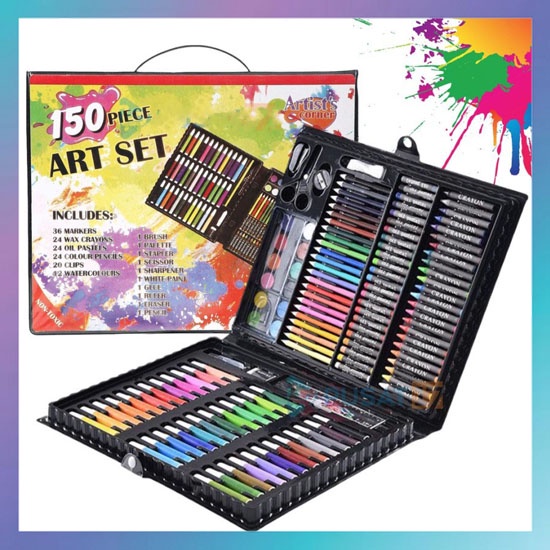 

KTM - ALAT TULIS SET CRAYON COLOURING SET 150PCS / ART SET 150 PCS PENSIL WARNA SET ALAT LUKIS ANAK KRAYON SET