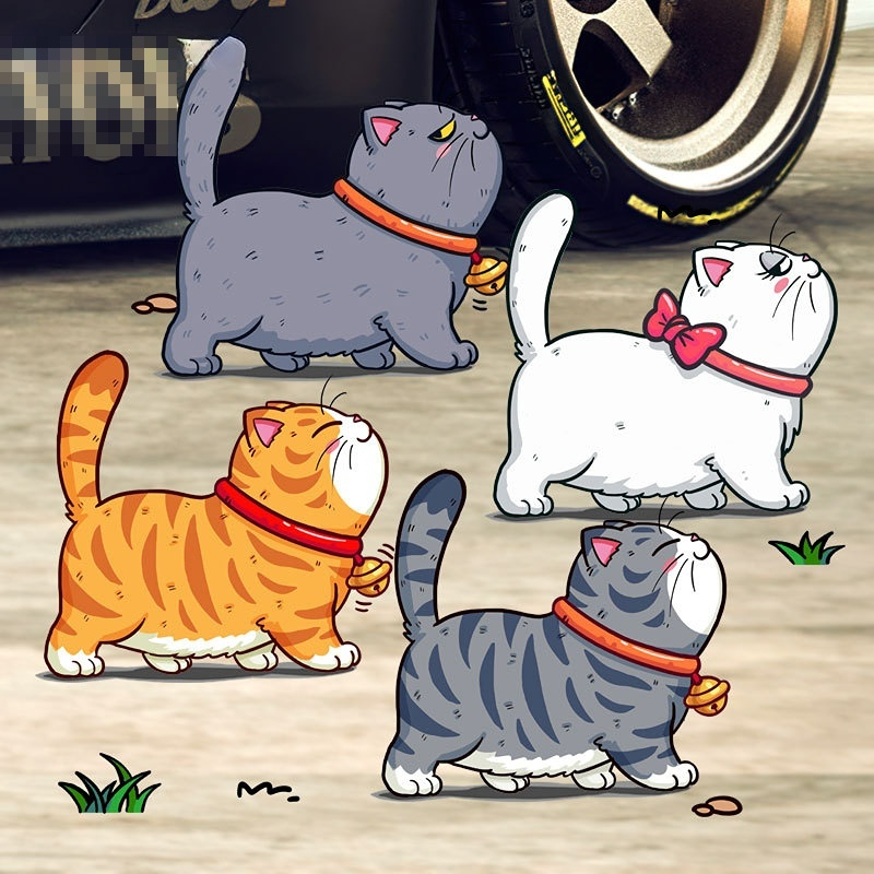 Elegan Kucing Peliharaan Stiker Mobil Auto Self-Adhesive PVC Stiker Lima Berjalan Kucing Styling Stiker Mobil Truk Motor Dekorasi Mobil Tubuh Kreatif Decals Kartun Lucu Kucing Stiker
