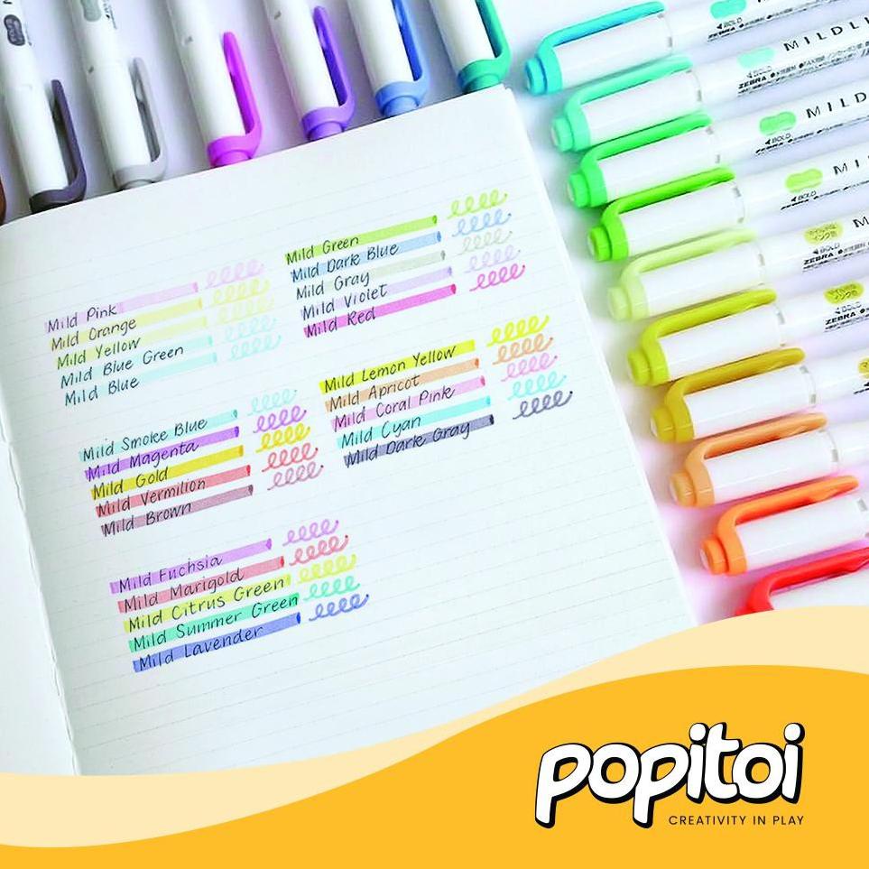 

だ ZEBRA MILDLINER WKT7 Double-Sided Highlighter - Fine / Bold Pastel ㅮ