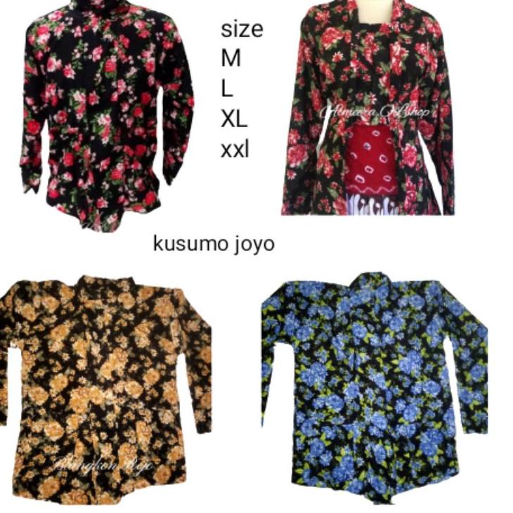 ((P-4-U ♥> Baju Surjan Pria Kebaya wanita Motif Kembang/ Bunga Adat Jawa Dewasa siap dikirim