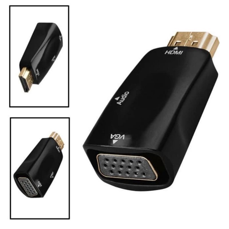 (COD) CONECTOR ADAPTER CONVERTER HDTV TO VGA WITH PORT AUDIO FULL HD 1080P / DARI LAPTOP KE MONITOR PROYEKTOR