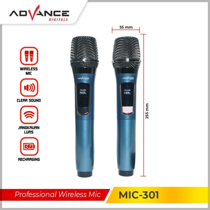 ADVANCE MIC301 / MIC-301 Double Mic Wireless Microphone