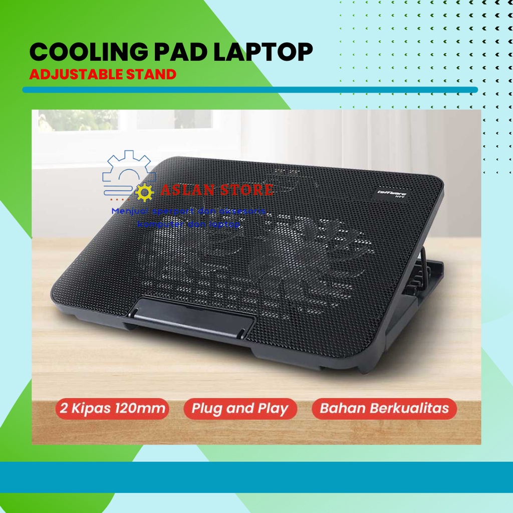 Cooling Pad colingfun Laptop Adjustable Stand 2 Kipas. Pendingin laptop 120mm Alas Pendingin laptop / Kipas Pendingin Laptop coolingpad