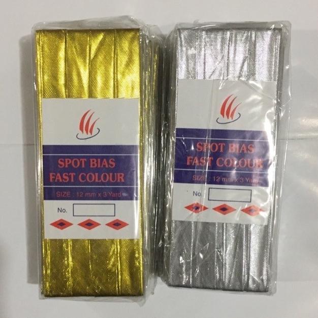 Bisban satin polos emas perak lusinan