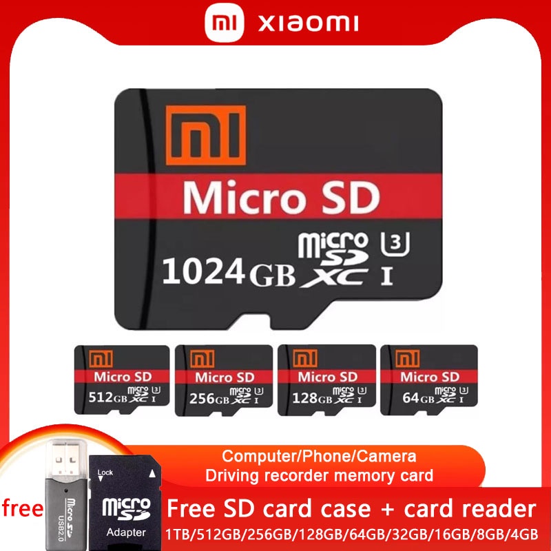 Kartu Memori Flash TF Kecepatan Tinggi XIAOMI Micro SD Card 1TB 512GB 256GB 128GB Memory Card 16GB 32GB 64GB 8GB Micro SD Card