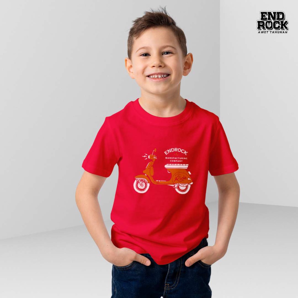 Kaos anak premium sablon Brown Vespa Endrock Kids