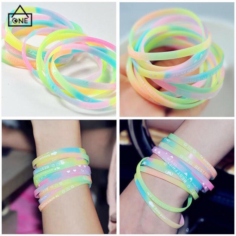 COD❤️Bracelet Silicon Luminous Luminous Couple Wristband Untuk Wanita/Pria-A.one