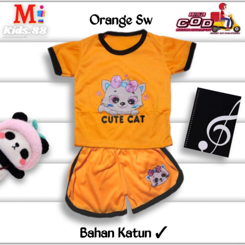 Setelan Playset Cupa Cup Baju Anak CUTE CAT/Set Anak Balita/Setelan Anak Unisex Buat Usia 0-4 tahun