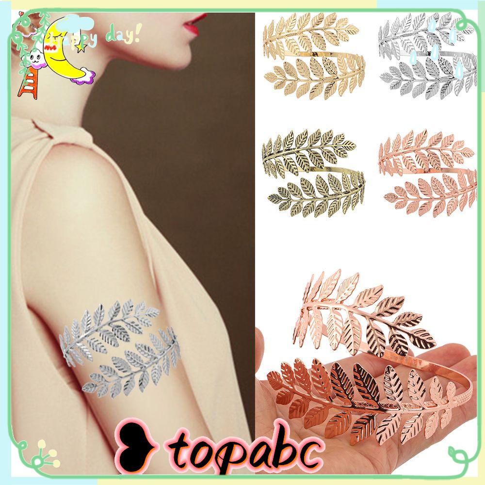 Top Laurel Leaf Gelang Fashion Wanita Daun Logam Perhiasan Lengan Rantai