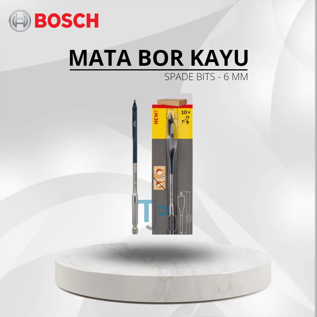 Mata Bor Kayu - 6 mm BOSCH Spade Bits Self Cut 2608595481