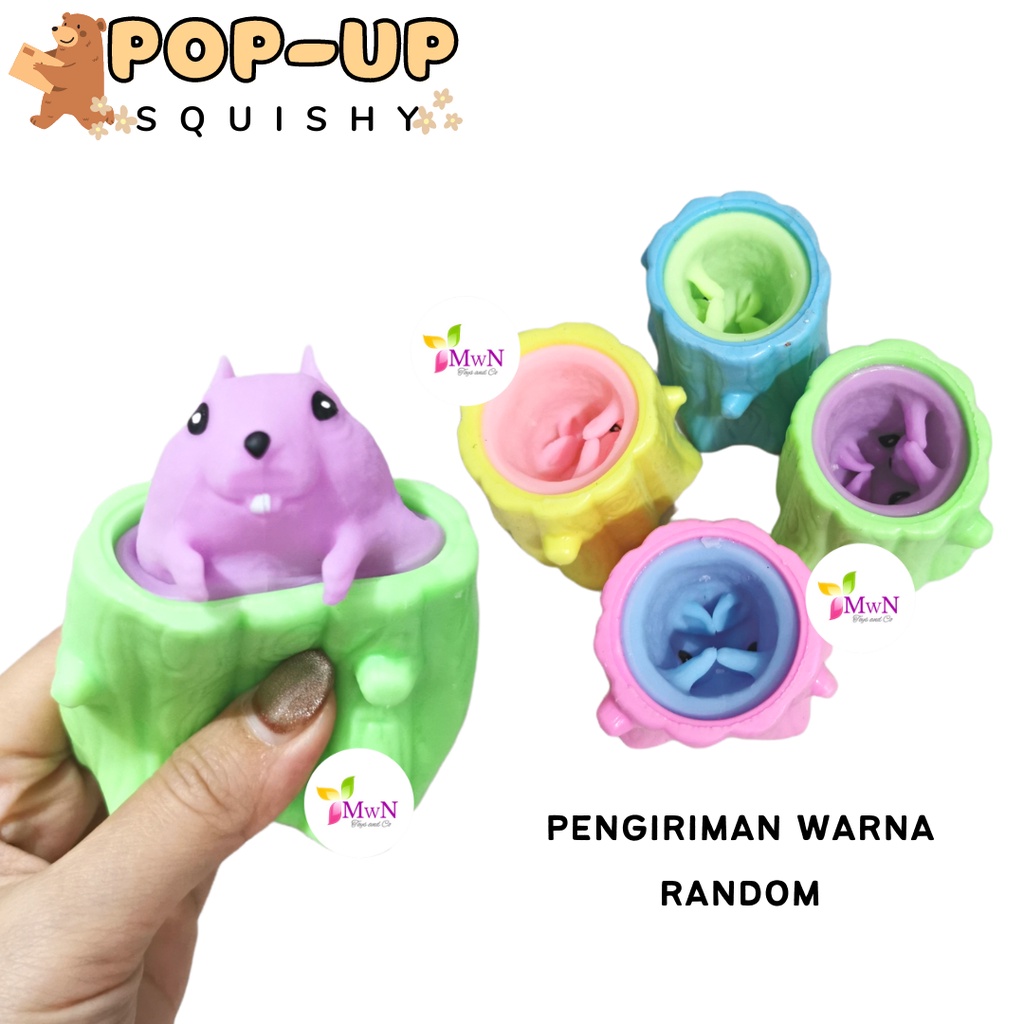 MWN Mainan Squishy Pop up Animal / Squishy Anti stress