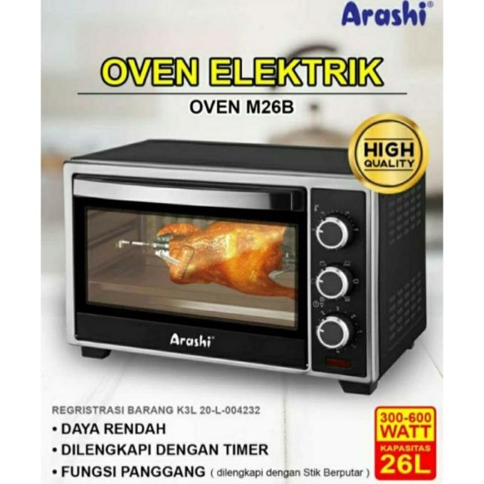 OVEN LISTRIK MURAH 26 LITER OVEN ARASHI M26B KOMPOR OVEN ARASHI M26B RT84I949Y